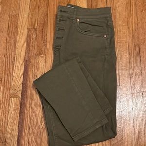 Loft High Waist Skinny Ankle Button Jeans